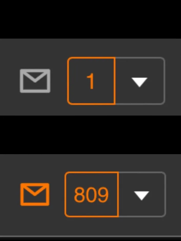 1 notification vs. 809 notifications with message 