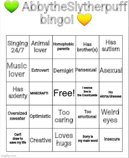 AbbytheSlytherpuff Bingo! 