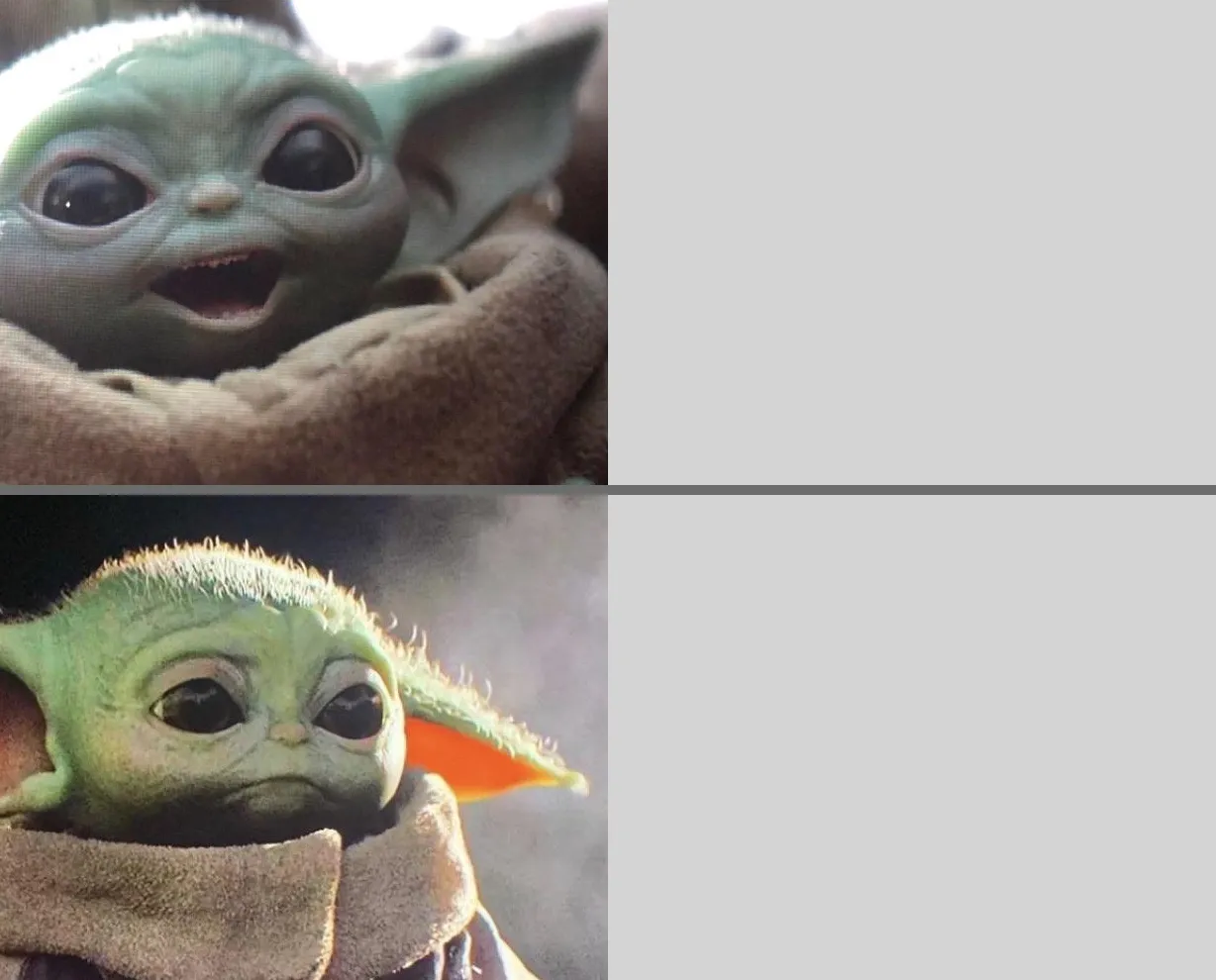 Baby Yoda v3 (Happy → Sad) 