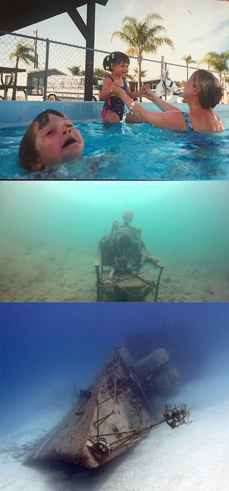 Baby drowning and whipwreck 