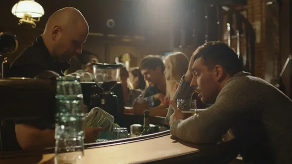 Bartender and sad guy 