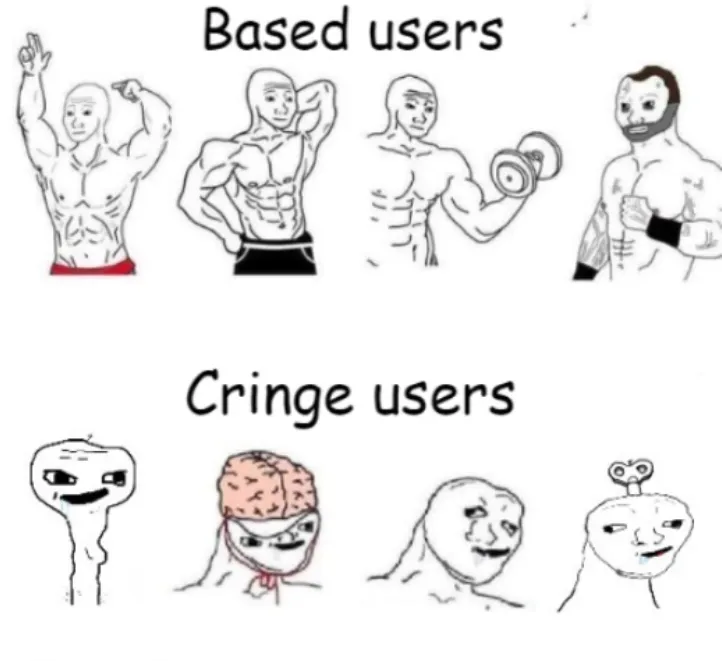 Based users v.s. cringe users