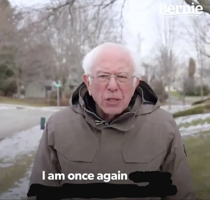 Bernie Sanders "I am once again..." 