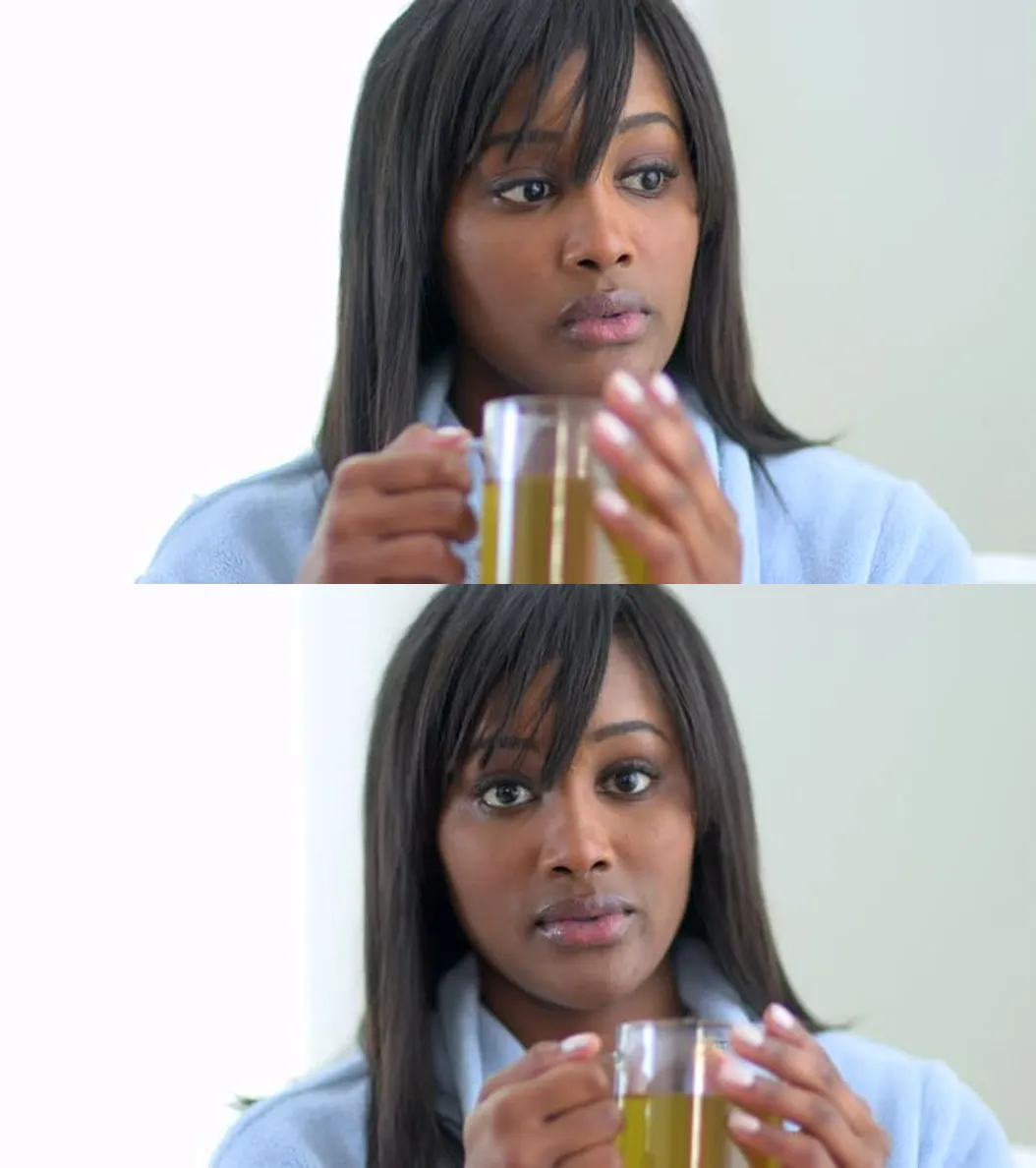 Black Woman Drinking Tea (2 Panels) 
