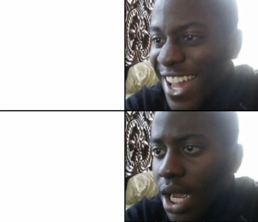 Black man happy sad 