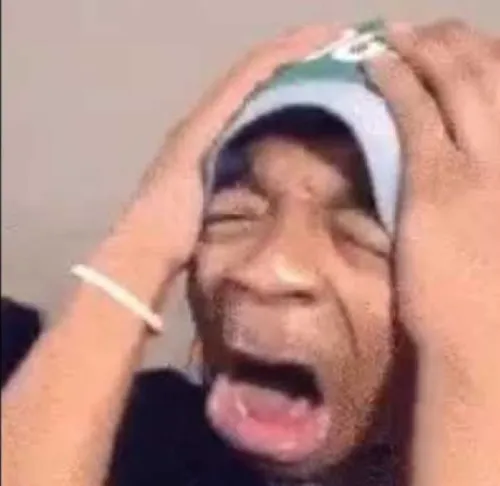 Black man screaming 