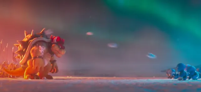 Bowser Gettting Hit By Snowballs 