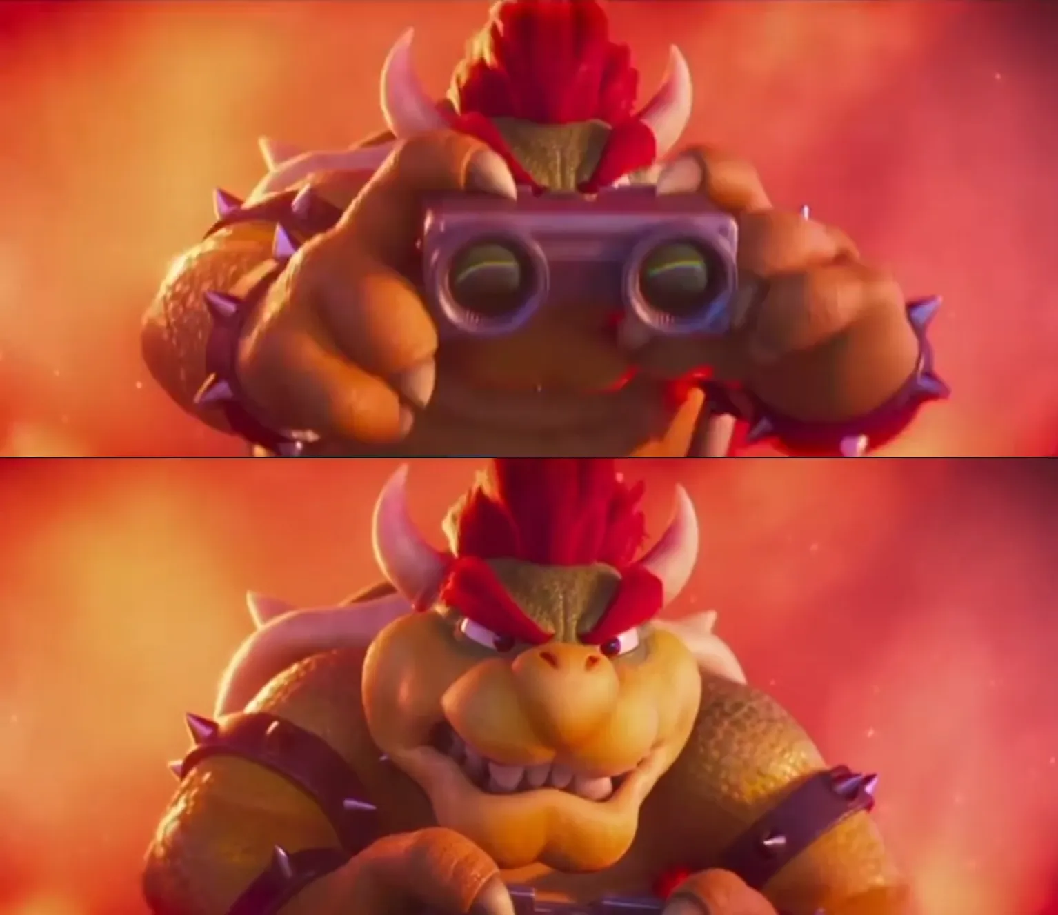 Bowser with binoculars 