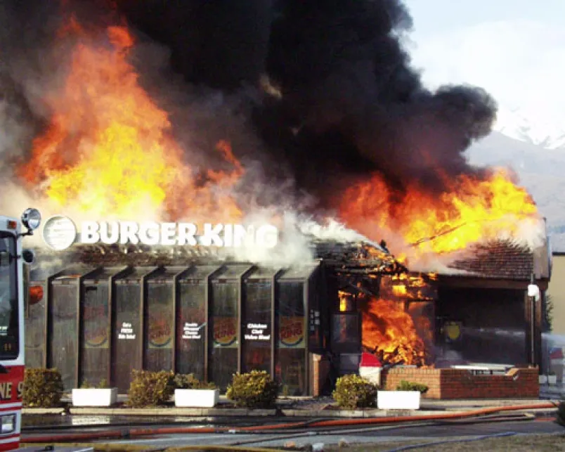 Burger King On Fire 