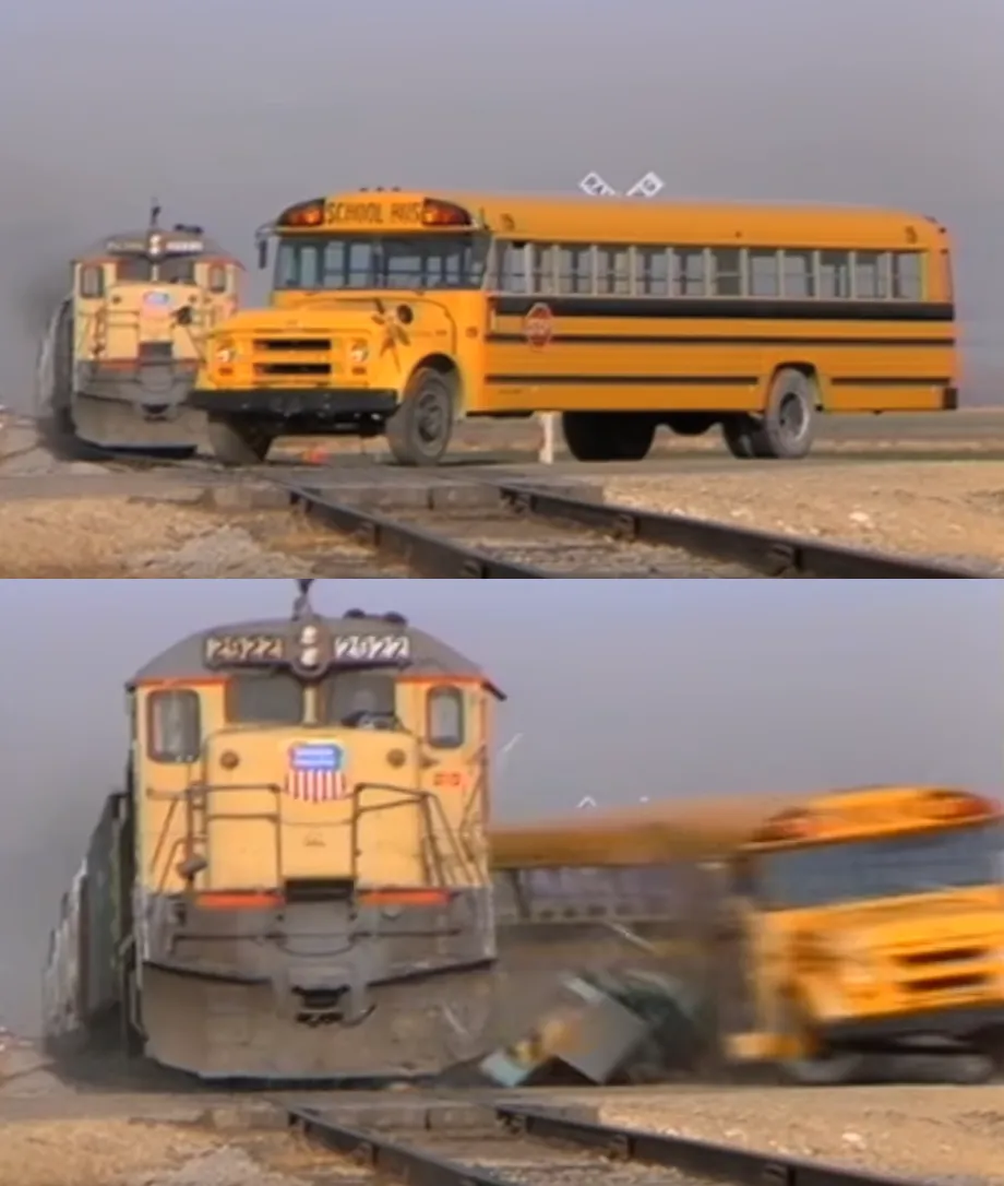 Bus Getting Hit by Train 