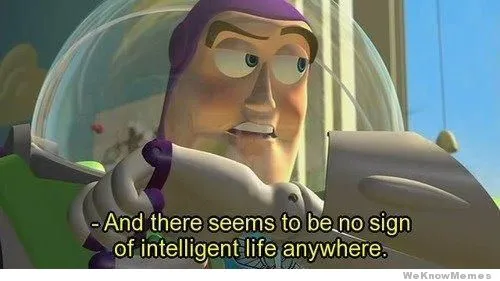 Buzz lightyear no intelligent life 