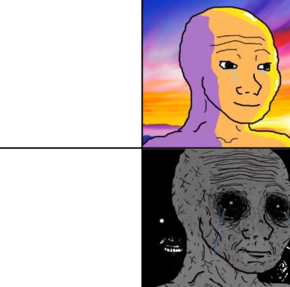 Calm wojack and scary wojack 