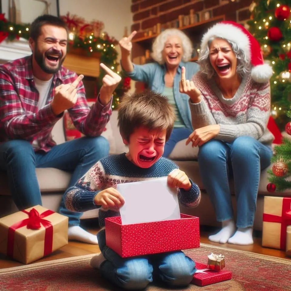 Crying Kid at Xmas