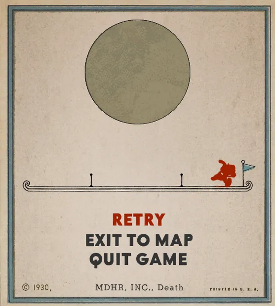 Cuphead Death Screen 