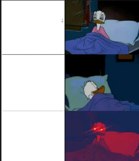 Donald Duck awake 