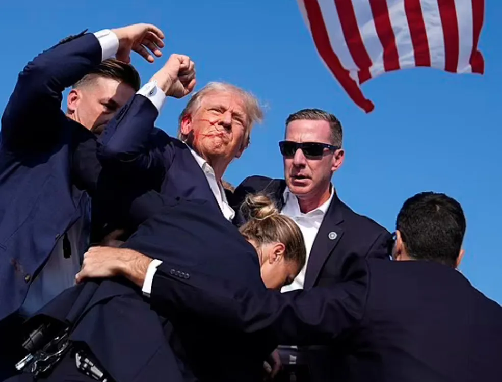 Donald Trump after getting shot