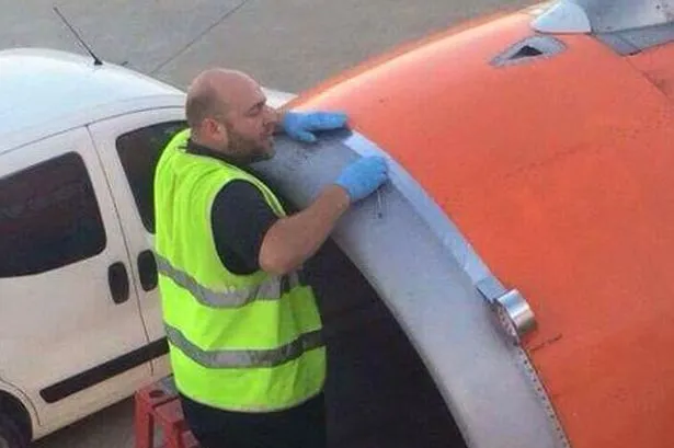 Easyjet duct taped airplane 