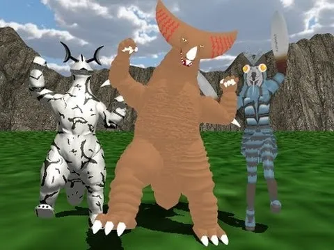 Eleking, Gomora and Alien Baltan dancing 
