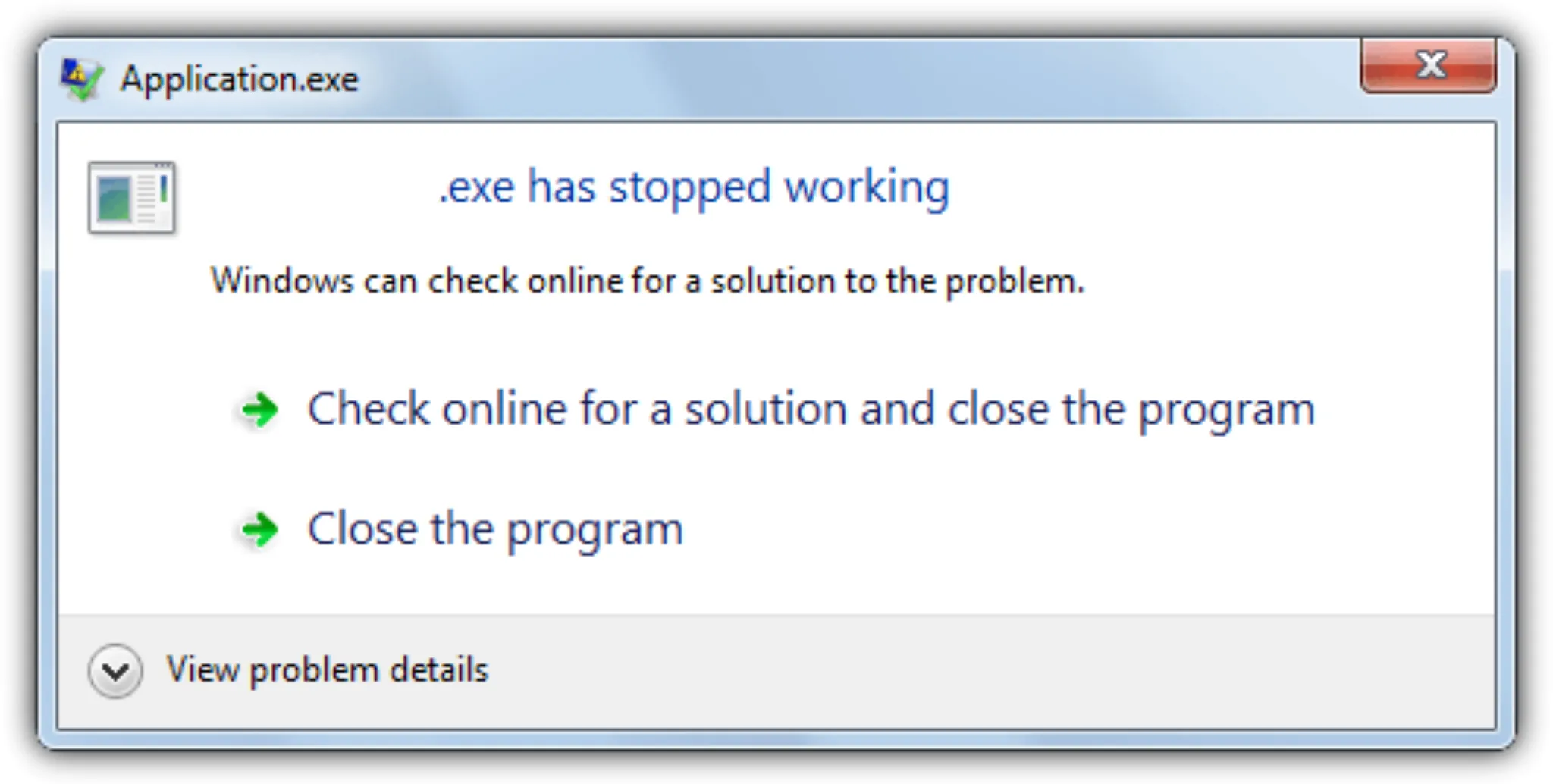 .Exe has stopped working 