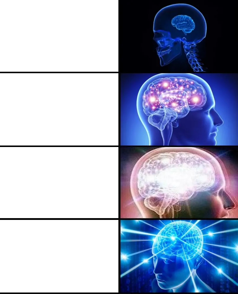 Expanding brain 4 panels 