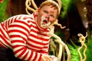 Fat kid eating candy 