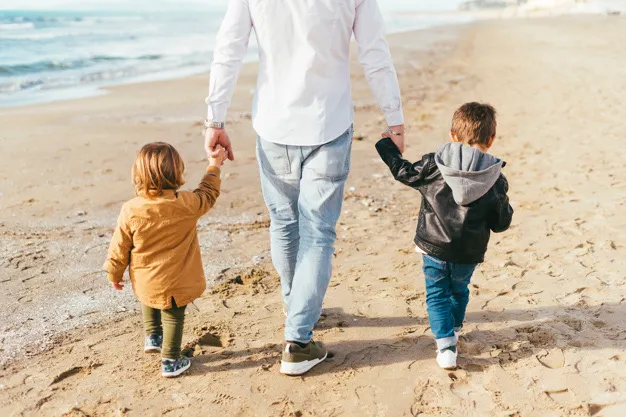 Father and kids 