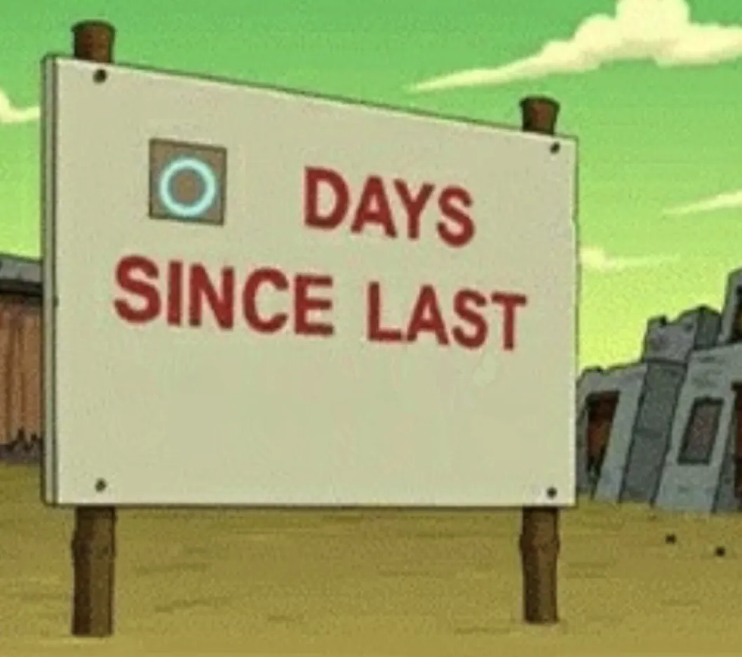 Futurama Zero Days Since Last Blank