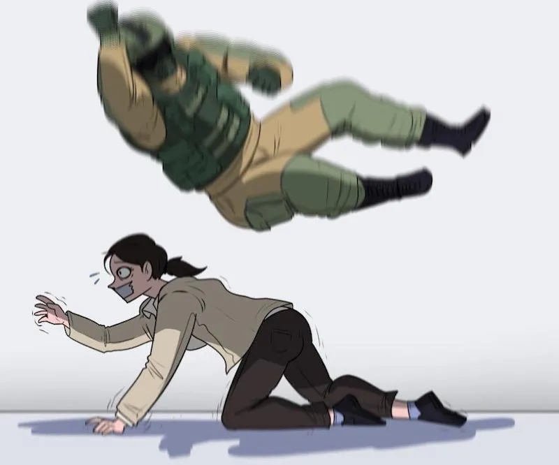 Fuze elbow dropping a hostage 