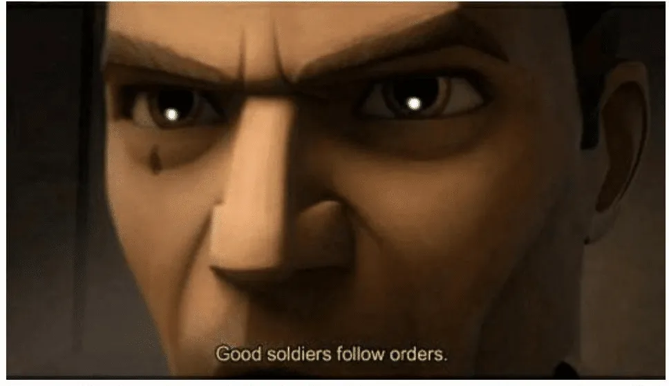Good soldiers follow orders 