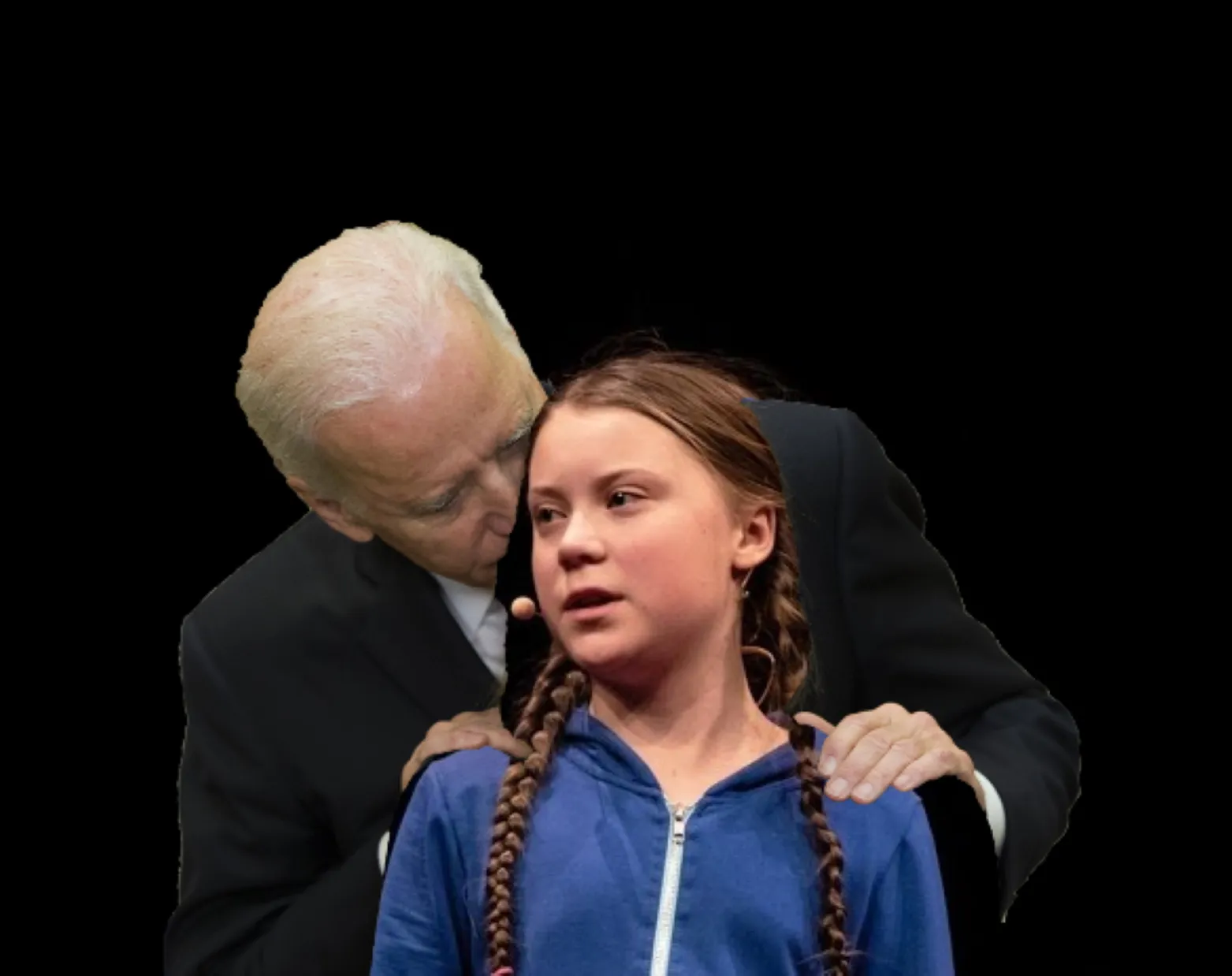 Greta Thunberg Creepy Joe Biden Sniffing Hair 