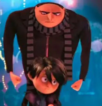 Gru staring at Antonio 