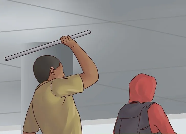 Guy hitting guy with pipe 