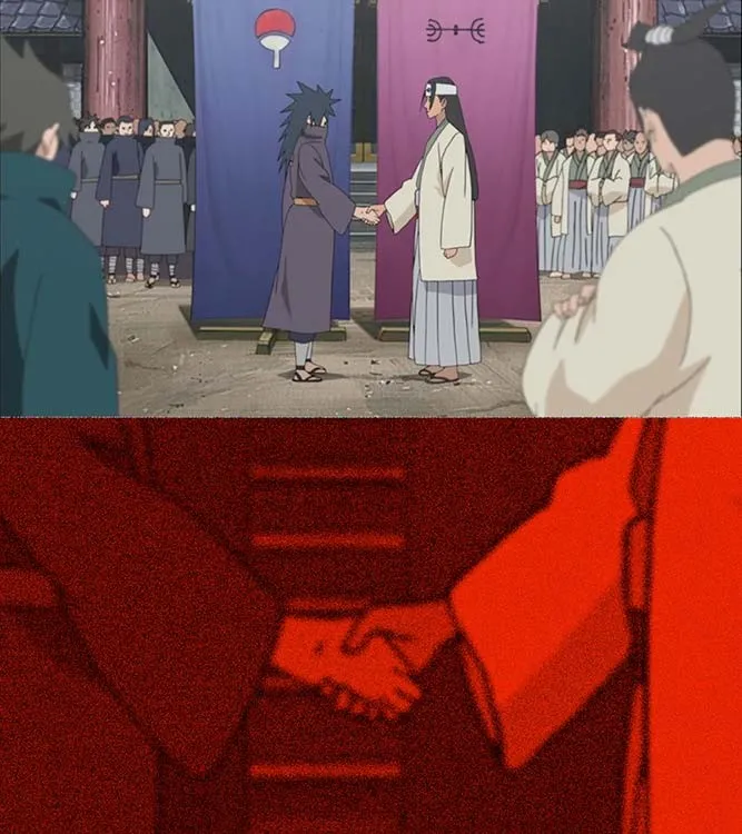 Handshake Between Madara and Hashirama 