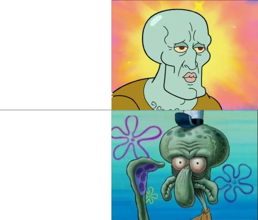 Handsome Squidward vs Ugly Squidward 