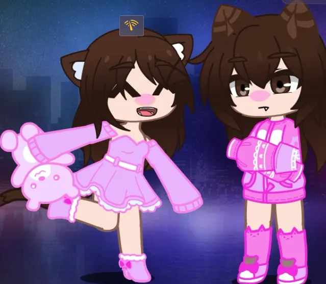 Happy and Annoyed Sisters 