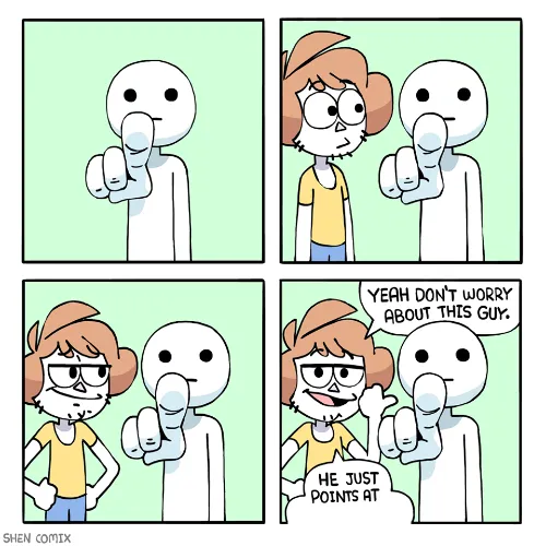 He just points at - alternate 