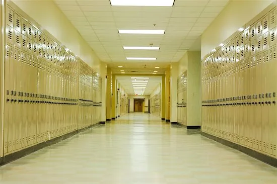 High school hallway 