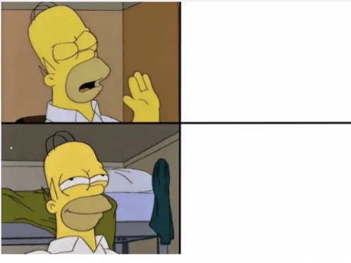 Homer Simpson Drake Meme Template 