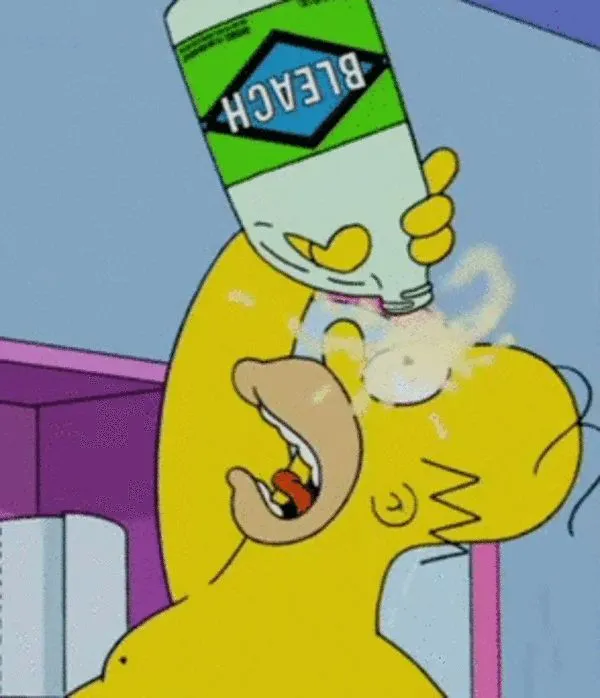 Homer bleaching eyes 