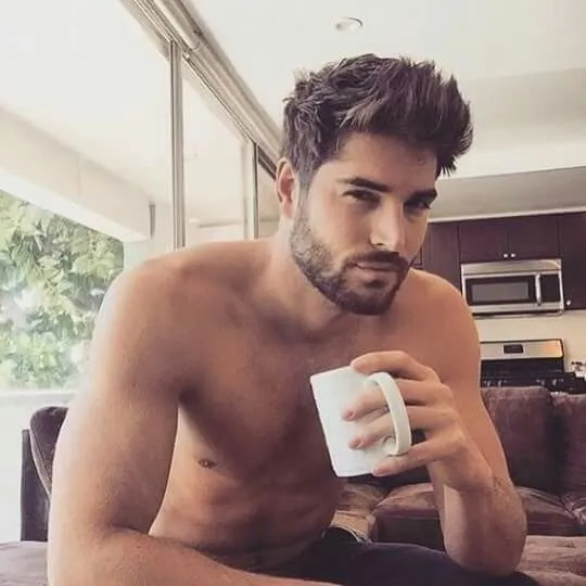 Hot man coffee 