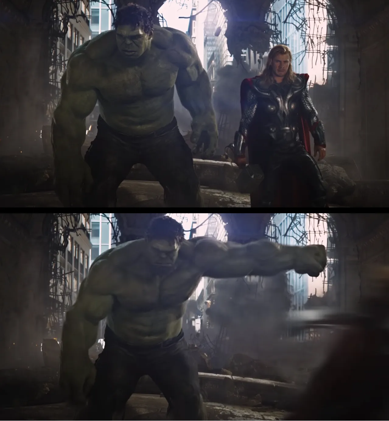Hulk Punches Thor 