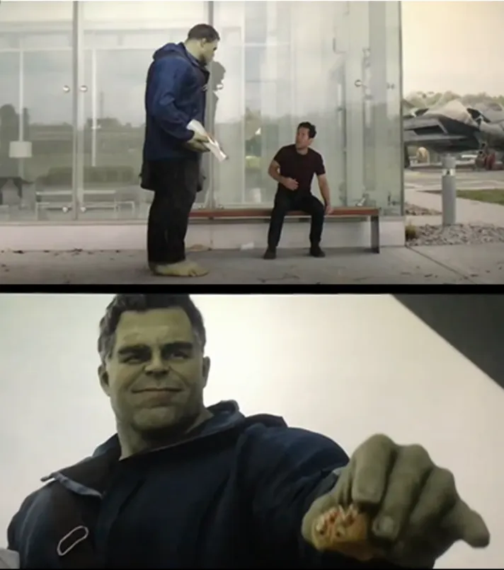 Hulk gives Antman taco 