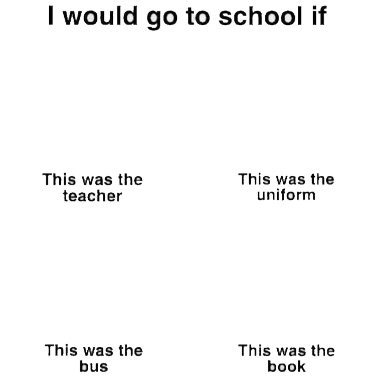 I would go to school if 