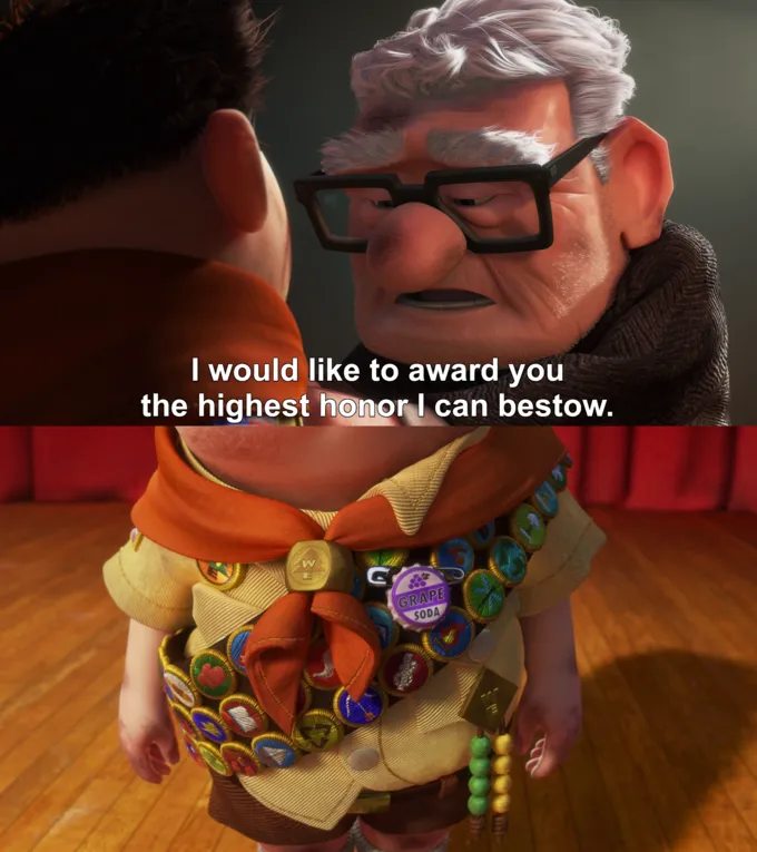I would like to award you the highest honor I can bestow 