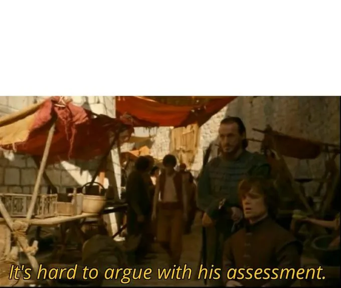 It's hard to argue with his assessment 