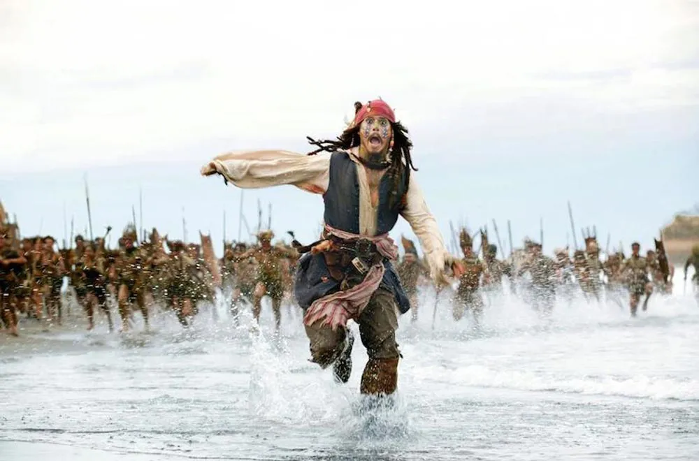 Jack sparrow running for his life 