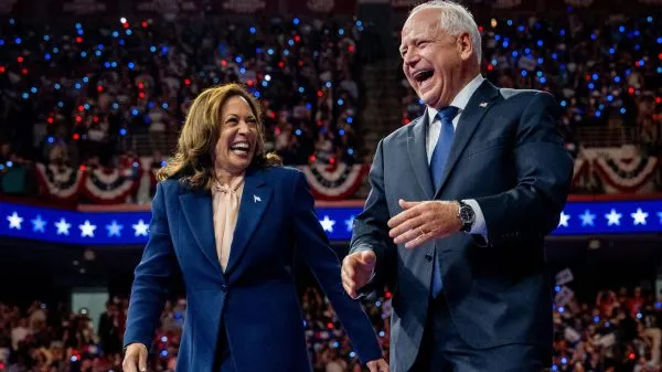 Kamala Harris and Tim Walz