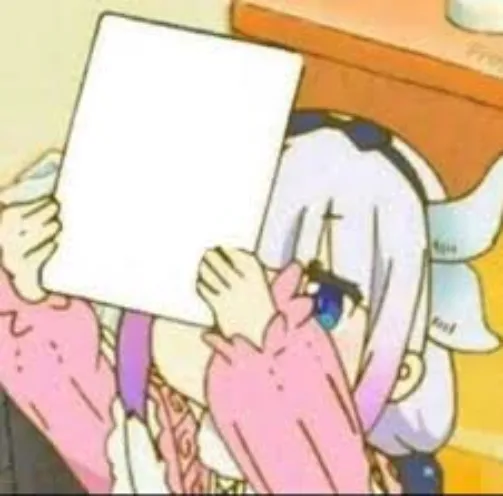 Kanna holding a sign. 