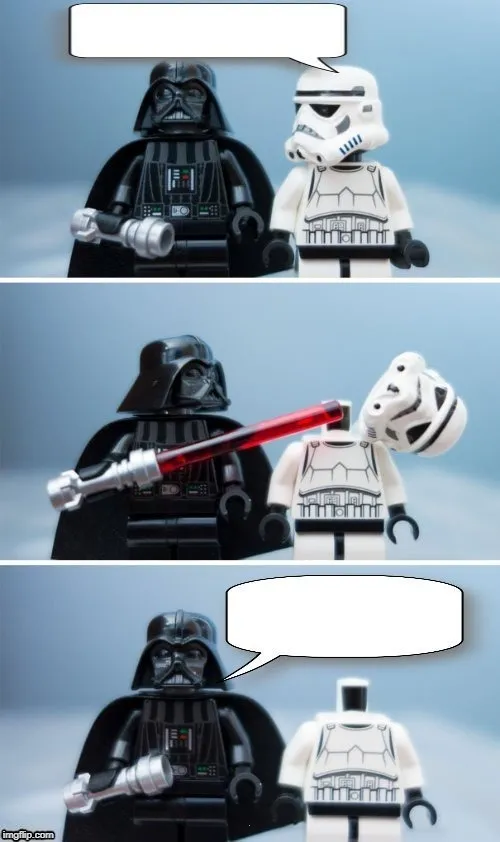 Lego Vader Kills Stormtrooper by giveuahint 