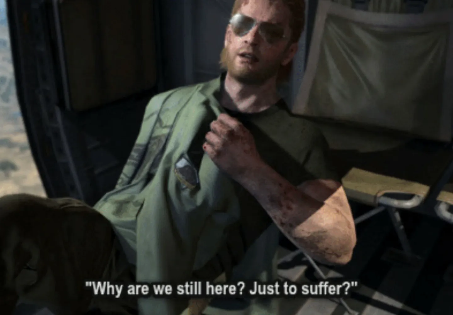 MGS Kazuhira Miller Why are we still here? Just to suffer? 